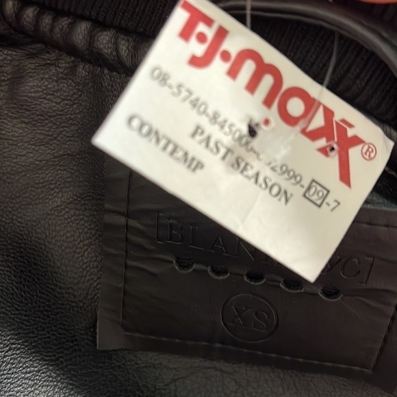 Blank NYC “Frisky Business” Faux Leather Vegan Moto Jacket Bally Stripe XS - Picture 11 of 15